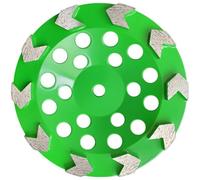 Meule boisseau diamant 7,1 pouces, pour béton, soudage haute fréquence, 10 segments en pointe de flèche, coupe rapide et polissage, finition verte, pour meulage intensif sur grandes surfaces