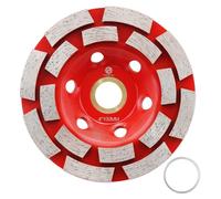 Meule diamantée de 100 mm x 22,23 mm, double rangée, pour béton, granit, marbre, maçonnerie, compatible avec les meuleuses d'angle
