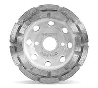 Meule diamantée de qualité supérieure - 1 pièce - Diamètre : 125 mm x 22,2 mm - 2 rangées - Pour béton, granit, maçonnerie, pierre naturelle - Compatible avec meuleuses d'angle