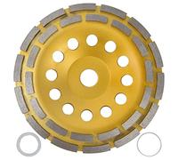 Meule diamantée pour béton à double rangée, haute concentration de diamant, réduit l'usure pour le granit, la pierre, le marbre, le meulage sur meuleuse d'angle, jaune, diamètre (180mm)