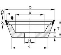 Meule diamantée TYROLIT DxTxH (mm), 100x35x20, type : D64, 597540 D64