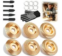 Meule En Carbure De TungstèNe, Disque De Polissage, Kit De Disques Robustes Pour Sculpture Sur Bois TungstèNe Pour La Coupe, Le FaçOnnage, Le PonçAge Et Le Polissage Du Bois (3PCS*2)