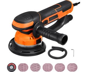 Meule excentrique double fonction SucceBuy 6 pouces, 850 watts, vitesse de rotation 7 400 tr/min, avec raccord d'aspiration