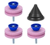 Meules d'affûtage pour tondeuses, lot de 3, meules à double couche en corindon avec balance intégrée