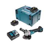 Meuleuse Ø125mm Brushless 2x4Ah 18V MAKITA DGA504RMJ Demarrage prog. et anti redemarrage