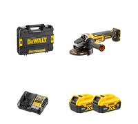 Meuleuse Ø125 mm 18V DCG405NT-XJ + 2 batteries 18V 5 Ah + 1 chargeur DCB1104-QW DEWALT