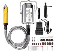 Meuleuse à arbre flexible de 1200 W, 30 000 tr/min à vitesse variable avec 46 accessoires, mandrin universel de 0,6 cm pour polissage, sculpture, argent, bois, bricolage