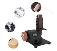 Meuleuse à bande de table - 350W - Vitesse variable de 0 à 8500 tr/min - Bande abrasive 30x380 mm et disque de 70 mm - Mandrin de 0,6 à 6 mm - Prise européenne 220V - Noir