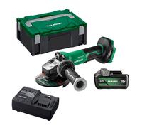 Meuleuse à interrupteur autobloquant et frein Brushless 18 V 125 mm - HIKOKI - avec batterie 18V 5Ah - chargeur - HitCase III - G1813DEWQZ