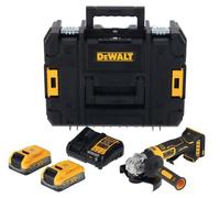 DeWALT DCG404S2T-QW Kit Meuleuse D'angle Compacte Sans Fil 18 V XR (2 Batteries 3,5 Ah + Chargeur) - 125 Mm