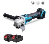 Meuleuse d'angle - 125 mm Sans balais Sans fil - Système 18 V - 2 batteries + 1 chargeur - Gris