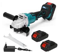 Meuleuse d'angle - 125 mm, sans fil - Moteur sans balais - 3 vitesses - Système 18 V - 2 batteries incluses - Orange