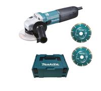 Meuleuse d'angle Ø125mm 1100W et 2 disques diamants dans coffret Makpac - MAKITA GA5040RKDJ