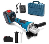 Meuleuse d'Angle 125mm Sans Fil 1500W - 3 Vitesses - Moteur Sans Balais - 2 Batteries Makita 18V - Pour Métal, Pierre, Béton