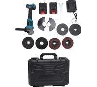 Meuleuse d'angle 21 V 125 mm, meuleuse électrique avec moteur sans balais, max. 9 000 tr/min, machine de tronçonnage et de polissage sans fil avec 2 batteries lithium, 3 disques abrasifs pour carrelag