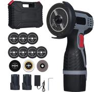 Meuleuse d'angle 28000RPM sans fil Meuleuse d'angle électrique Mini meuleuse d'angle avec batterie 16.8V 2*1500mAh et lames de coupe Affichage digital LED pour couper les briques polies et le bois