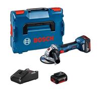 Meuleuse d'angle BOSCH PRO 18V Li-Ion (2x 4Ah) Ø125mm + coffret L-BOXX GWS 18V-7