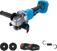 Meuleuse d'angle, design sans fil, moteur sans balais, 2 batteries Set