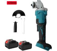 meuleuse d'angle électrique 125MM sans balais, vitesse réglable en continu, compatible avec les batteries 18V, 2 batteries