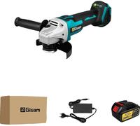 Meuleuse d'angle électrique Gisam, moteur sans balais, vitesse 10000 tr/min, 1 kit de batteries