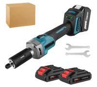 Meuleuse d'angle électrique, moteur sans balais de 35 000 tr/min, vitesse réglable, 2 batteries