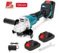 Meuleuse d'angle électrique sans balais au lithium 125 mm, machine de polissage rechargeable sans balais, outil de coupe haute puissance 2 Battery 1 Plug-13000rpm
