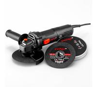 Meuleuse d'Angle GS-100S 850W 125mm - Disqueuse 4000-11000 tr/min avec Variateur 6 Vitesses, 10 Disques Inclus et Poignée Ergonomique - Meuleuse Filaire Compacte Métal Béton Pierre par Dnipro-M