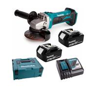 Meuleuse d'angle Makita Aku 115mm Li-ion LXT 18V/5.0Ah, Makpac DGA452RTJ