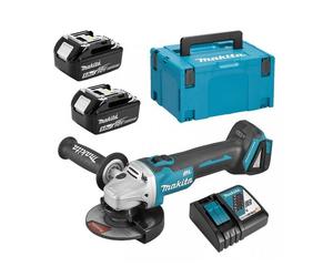 Meuleuse d'angle Makita Aku 125mm Li-ion LXT 18V/5.0Ah, Makpac DGA506RTJ