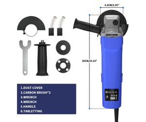 Meuleuse d'angle - Meuleuse d'angle électrique - 115 mm, 5 000 W, 12 000 tr/min, arbre M14, 230 V 50 Hz - Bleu