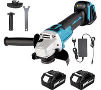 Meuleuse d'angle - Meuleuse d'angle sans fil - 125 mm - 18 V - Moteur sans balais - Vitesse variable - Spindle M14 - 2 batteries