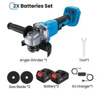 Meuleuse d'angle - Meuleuse d'angle sans fil - 21 V - Moteur sans balais - 1000 W - 3 vitesses - Disque abrasif de 125 mm - 2 batteries