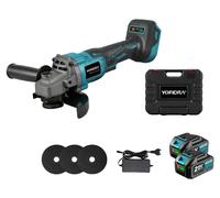 Meuleuse d'angle, moteur sans balais, 3 vitesses, 2 batteries