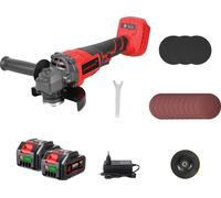 Meuleuse d'angle, moteur sans balais, design sans fil, 2 batteries set A