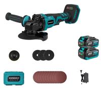 Meuleuse d'angle, moteur sans balais, vitesse variable, kit 2 batteries