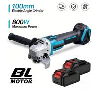 Meuleuse d'angle sans balais 100 mm, machine à polir et à couper, outil électrique à 2 batteries pour batteries Makita 18V 100MM 1 Battery