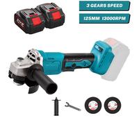 Meuleuse d'angle sans balais 21 V - 1000 W - 3 vitesses - Disque de 125 mm - Multifonctionnelle (2 batterie)