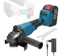 Meuleuse d'angle sans balais 21 V, 125 mm, outil électrique sans fil pour meuler et couper, batterie au lithium, 1 batterie, UE