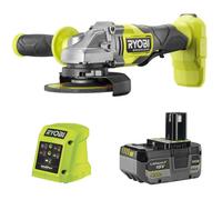 Meuleuse d'angle sans balais RYOBI 125 mm RAG18BL Batterie 4 Ah RB1840X 1 chargeur 1 5 A RC18115