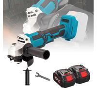 Meuleuse d'angle sans fil - 125 mm, meuleuse d'angle sans balais - 21V, 1000W - 3 vitesses - 13 000 tr/min - Coffret comprenant 2 batteries