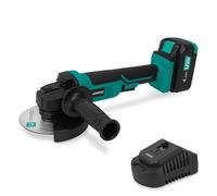 VONROC Meuleuse d'angle sans fil - VPower 20V - Ø125mm - Batterie 4.0Ah et chargeur rapide inclus - Poignée latérale et sac à outils inclus - Disque de coupe non inclus