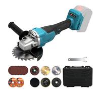 Meuleuse d'angle sans fil 125mm pour Makita 18V (sans batterie) | 900W, 9000 tr/min, meuleuse sans balai, à 3 vitesses, 12 disques, poignée supplémentaire et coffret