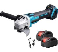 meuleuse d'angle sans fil 125MM sans balais, puissance 1000W, vitesse 13000 tr/min, avec 2X batterie