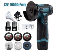 Meuleuse d'Angle Sans Fil 12V - Mini Disqueuse/Polisseuse 500W - 19500 tr/min - Idéal pour Bricolage, Métal, Pierre
