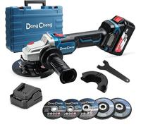 Meuleuse d'angle sans fil 18V, diamètre 125 mm, avec système de fixation rapide du protecteur | 8500 tr/min. Moteur sans balais, poignée anti-vibration, 2 disques à poncer, 2 supports pour accessoires