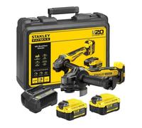 Meuleuse d'angle sans fil - 18V - STANLEY FATMAX - Brushless - SFMCG700M2K-QW - 125 mm + 2 batteries 4Ah + chargeur 2A