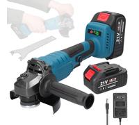 Meuleuse d'angle sans fil 21 V, 125 mm, 2 batteries de 1300 mAh, moteur sans balais