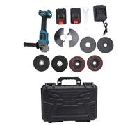 Meuleuse d'angle sans fil 21 V, moteur sans balais, outil de meulage électrique 125 mm, machine de polissage de coupe 9 000 tr/min avec 2 piles au lithium, 3 disques pour