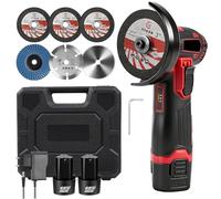 Meuleuse D'Angle Sans Fil 3 Pouces, 500W 19500 Tr/Min Mini Meuleuse D'Angle Électrique 76 mm, Polisseuse À Main Rechargeable Avec 6 Disques Abrasifs, pour Couper Le Carrelage, Bois, Pierre