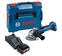 Meuleuse d'angle sans fil Bosch GWS 18V-10 P Professional 18 V 125 mm sans balais + 1 batterie 5,0 Ah + chargeur + L-Boxx